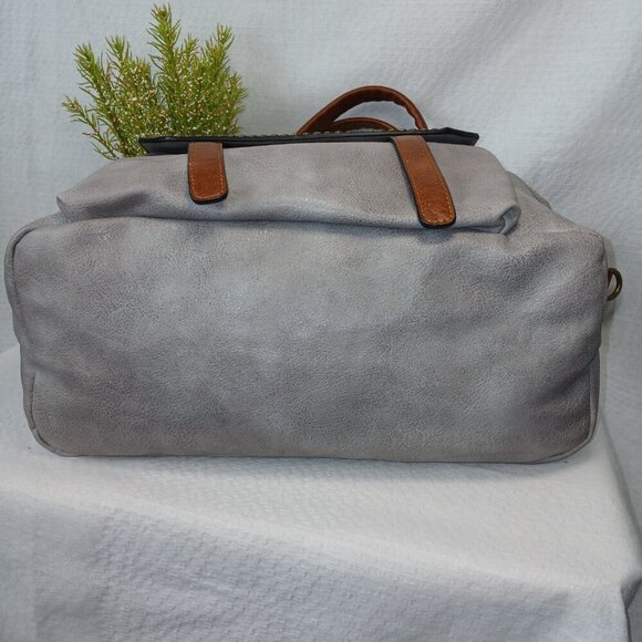 ANTIK KRAFT VEGAN LEATHER GRAY SACHEL , BOHO - Picture 6 of 11
